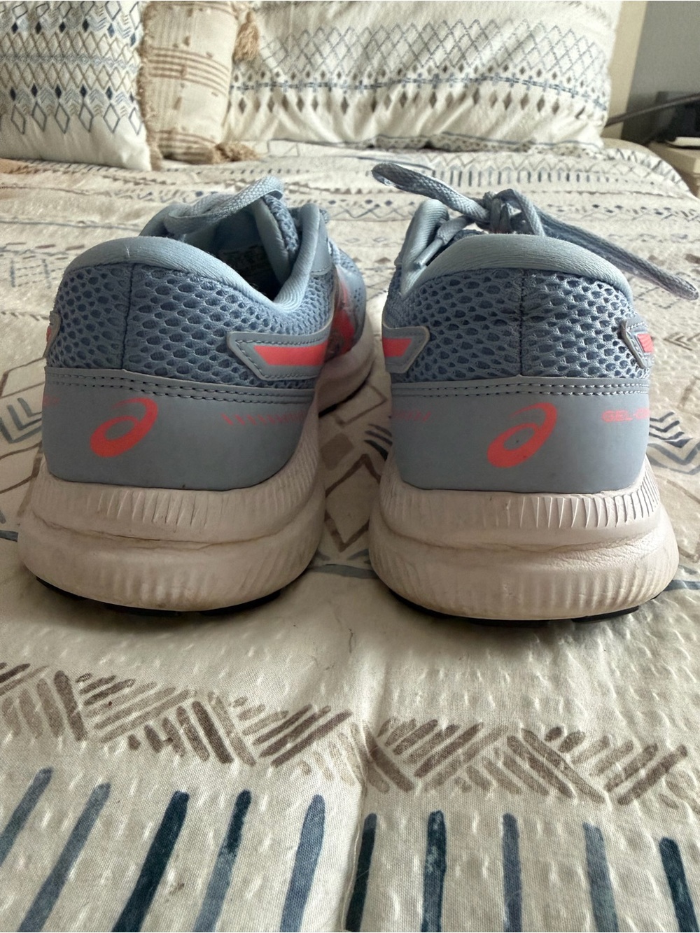 ASICS Light Blue Women's Running Sneakers with Coral Logo - Picture 4 of 9